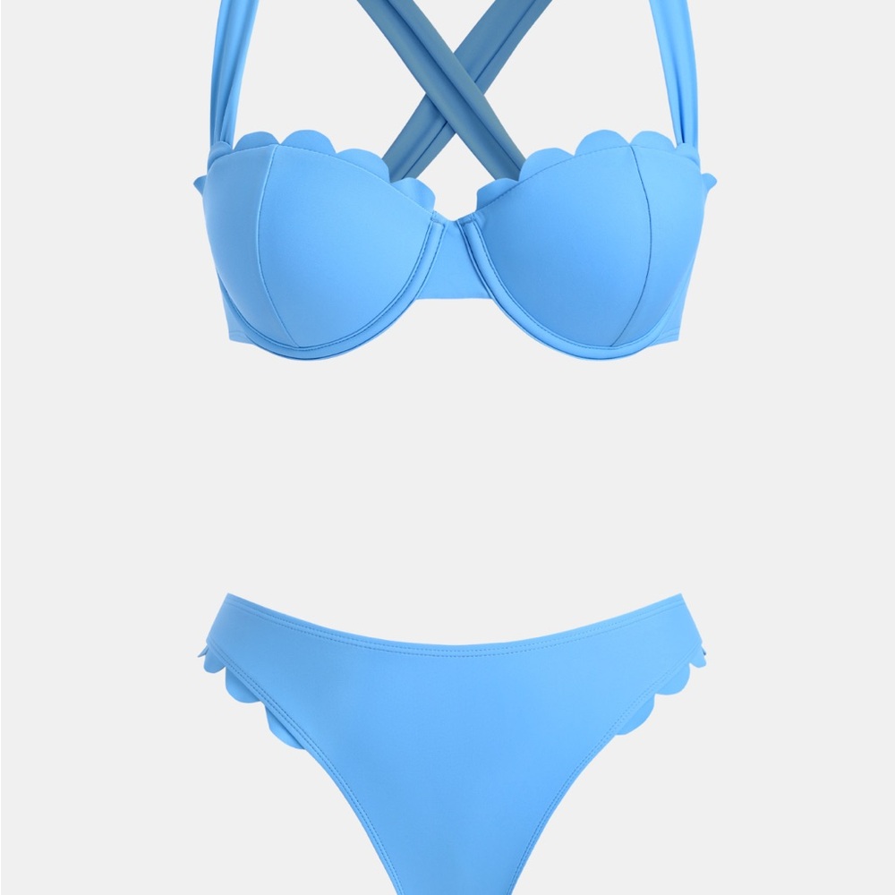 Cupshe Light Blue Scalloped Bikini - Picture 4 of 12